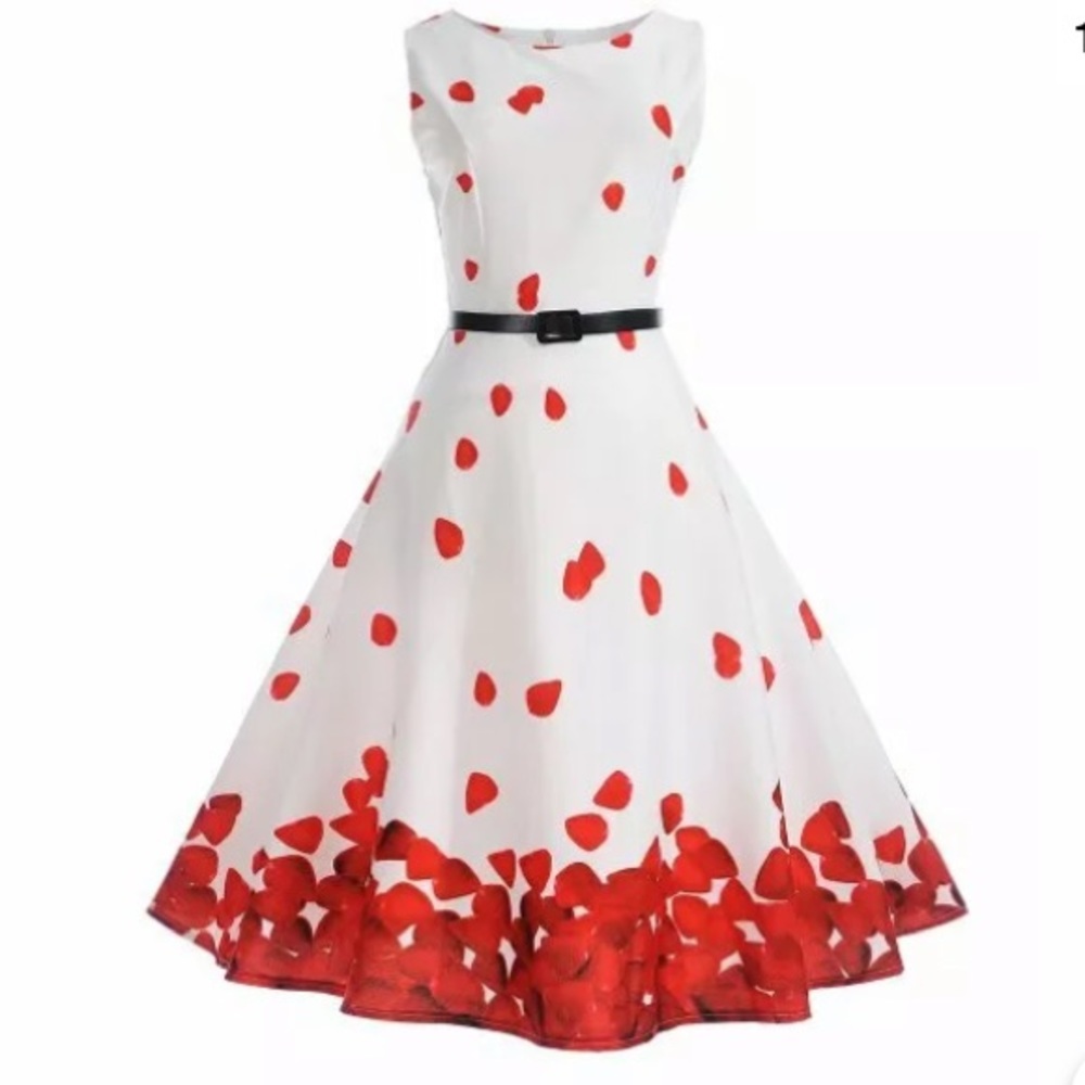 Sucrefas Whire & Red Rose Petals Belted